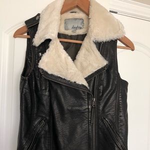 Faux leather vest